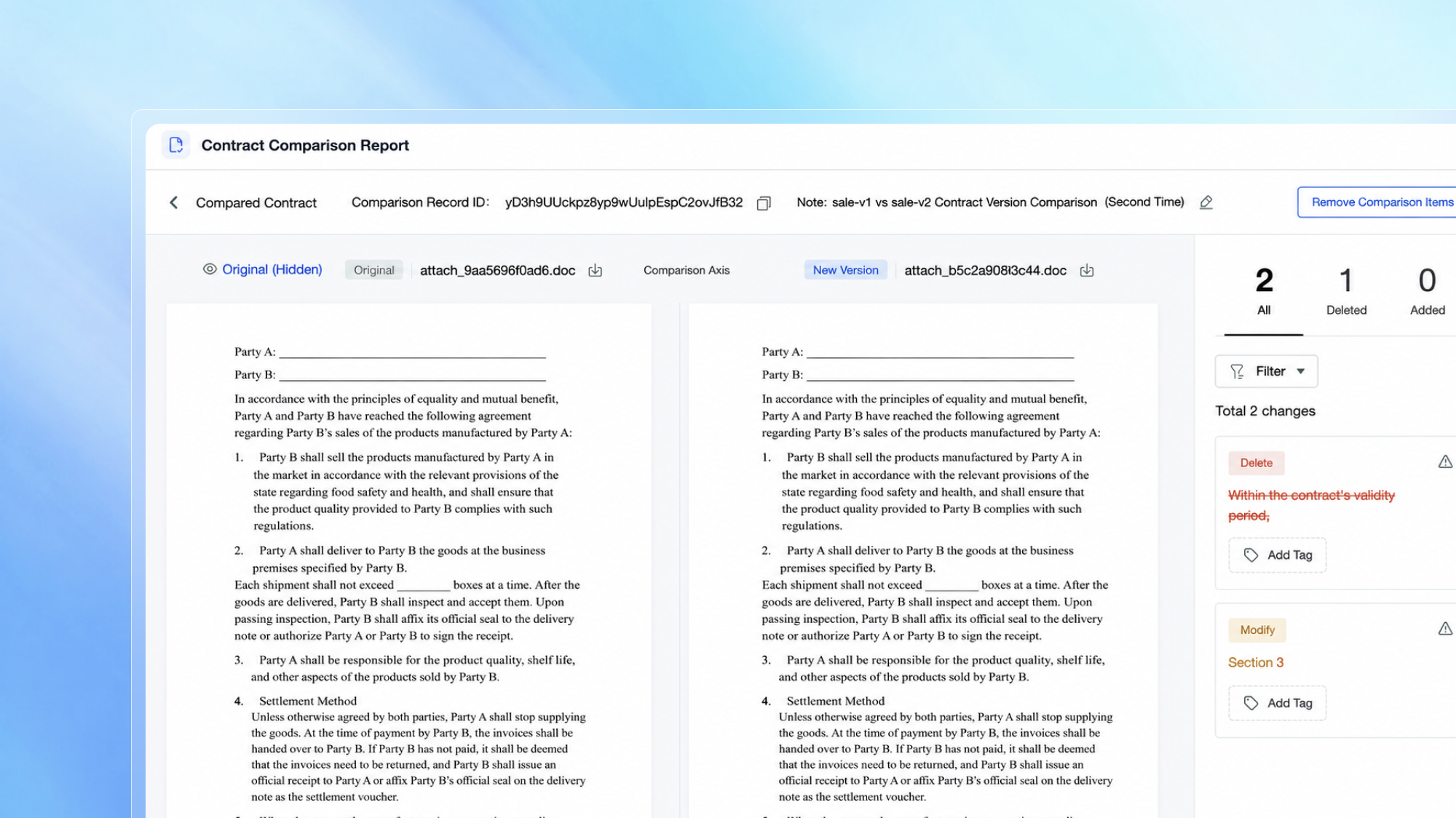 Compare Contracts with Precision